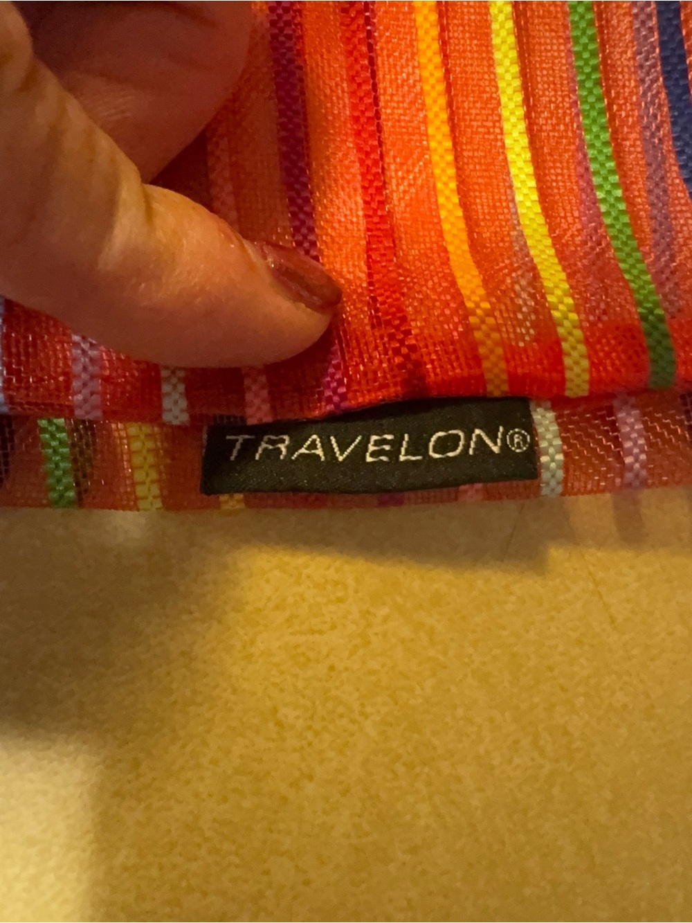 Travelon Rainbow-Striped Sheer Cosmetic Travel Bags Set Of 3
